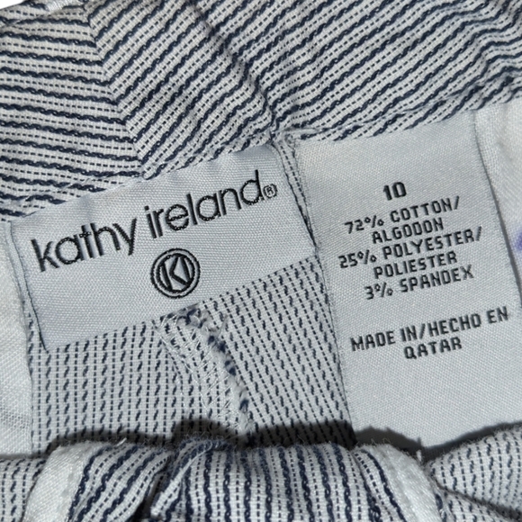 90s Y2K Kathy Ireland Pinstripe Crop Pants - Size 10 - Picture 4 of 9